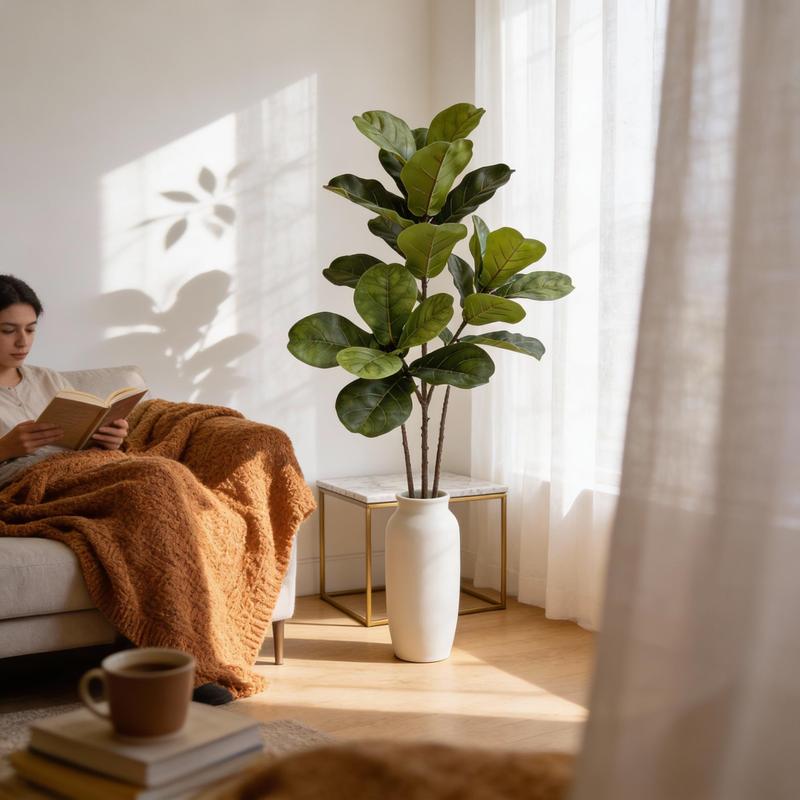شجرة تين كبيرة صناعية، نبات في - مراجعة Ficus Lyrata Tree وسعره